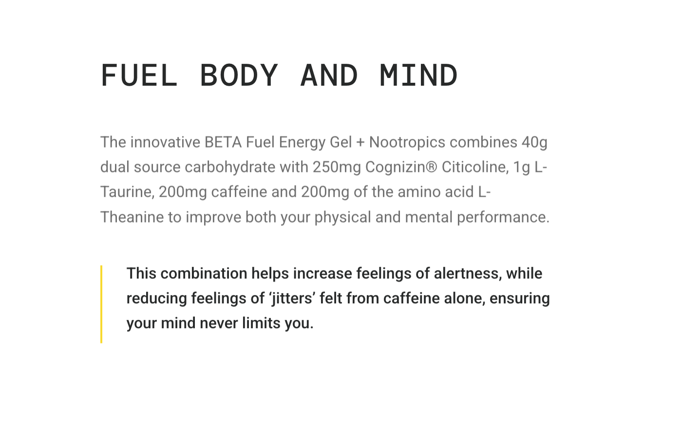 SIS BETA Fuel +Nootropics Energy Gel | Box of 30 x 60ml - Apple