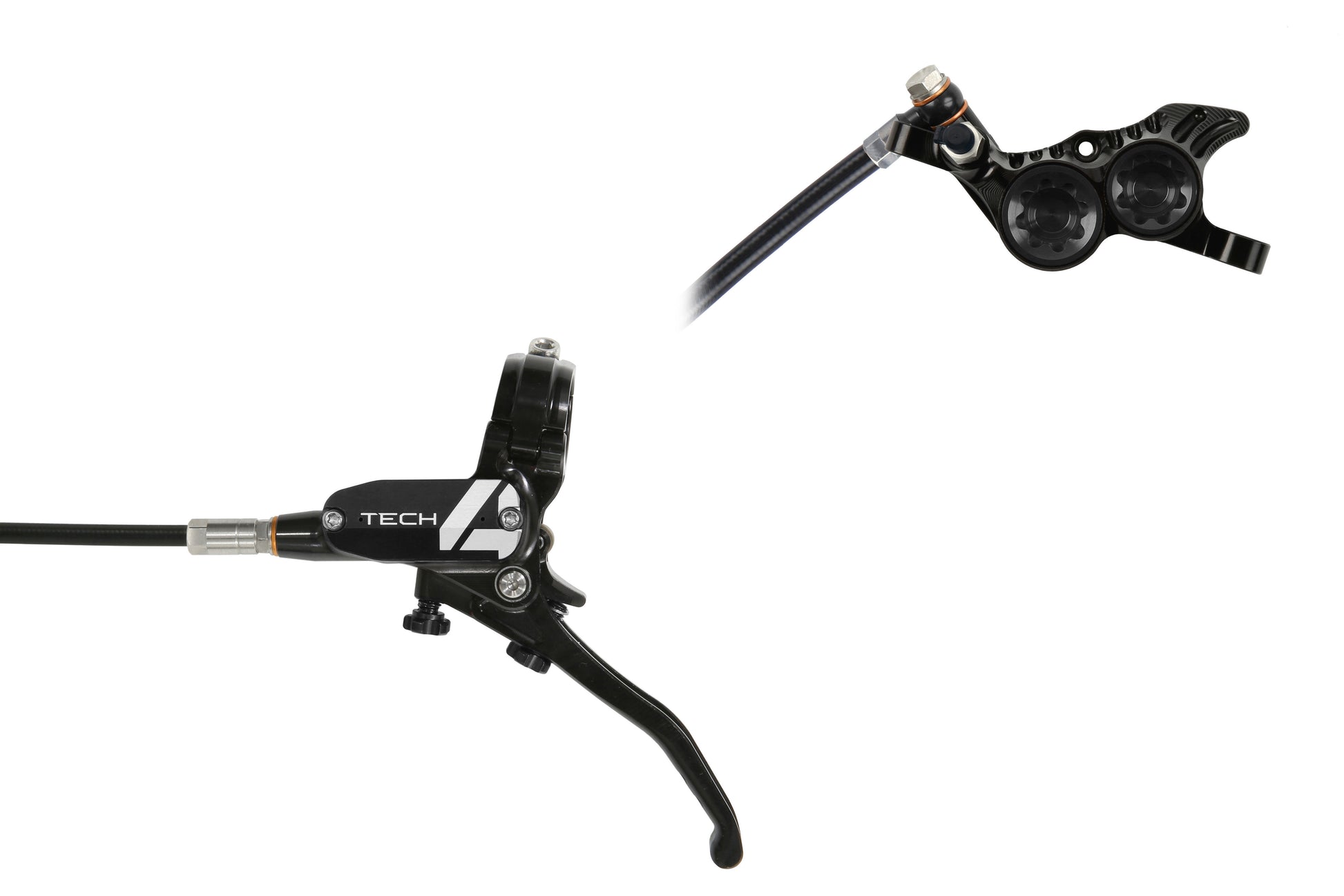 Hope Tech 4 V4 No Rotor Black/Black Rear Hydraulic Disc Bike Brake Calliper & Lever