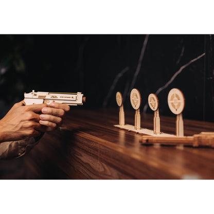 Wood Trick Gun M1 & Shooting Range Wooden Model 3D Puzzle WDTK059