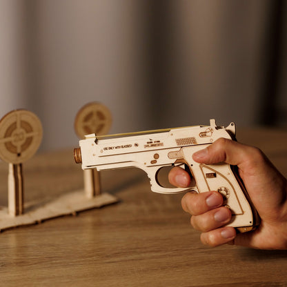 Wood Trick Gun M1 & Shooting Range Wooden Model 3D Puzzle WDTK059