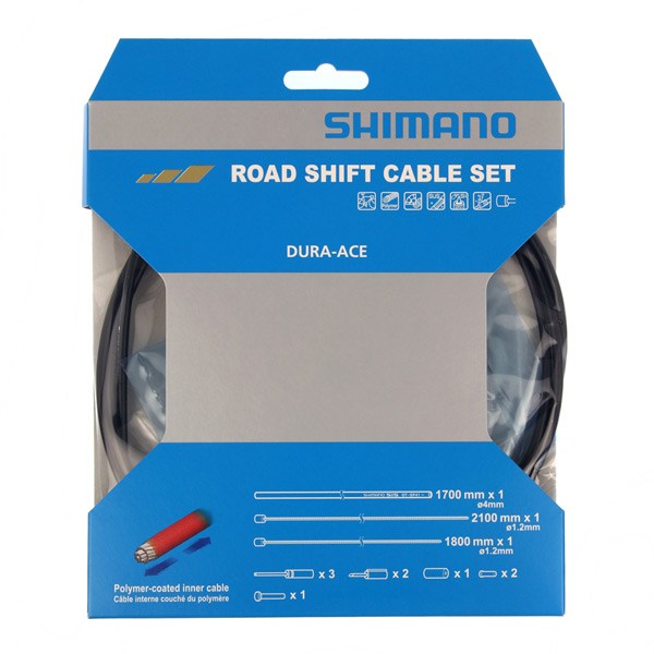 Shimano Dura Ace Road Bike Gear Outer Cable Set with Polymer Coated Inners Bike Inner & Outer Cable Set