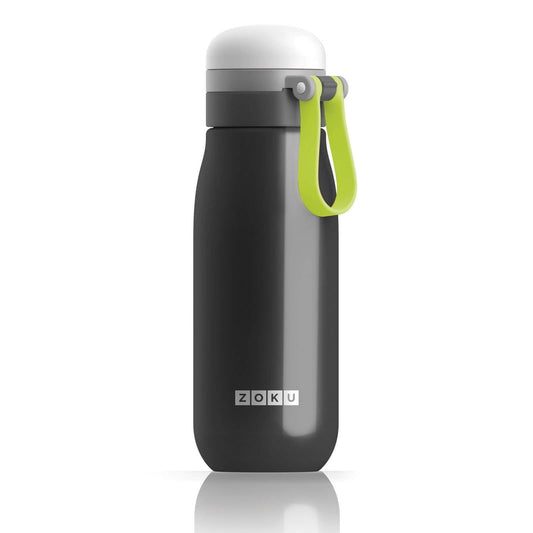 Zoku Commuter Stainless Steel 500ml Black Sports Water Bottle