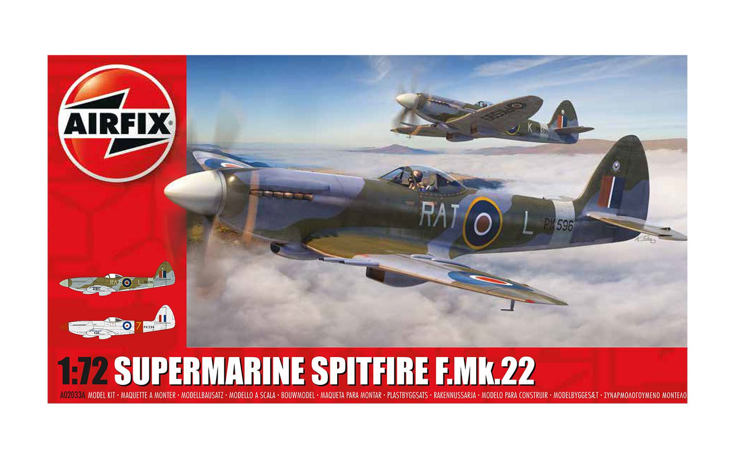 AirFix Supermarine Spitfire F.Mk.22 1:72 Scale Plane Model Kit