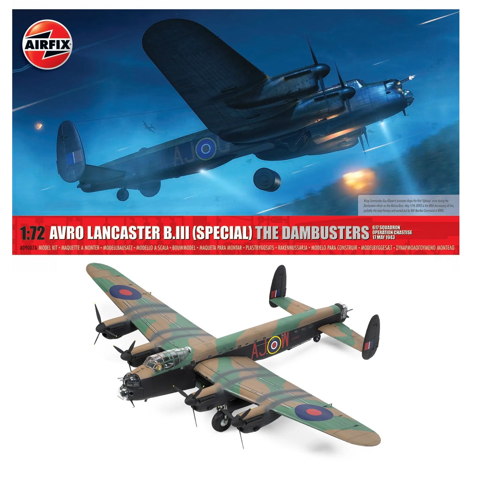 AirFix Avro Lancaster B.III Special The Dambusters WW2 Plane Model Kit A09007A