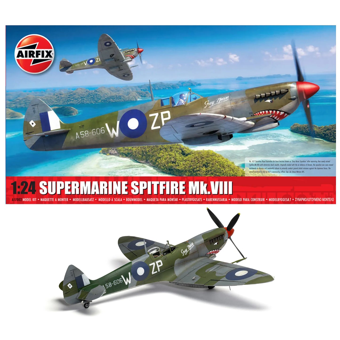 AirFix Supermarine Spitfire Mk VIII WW2 Plane Model Kit A17002