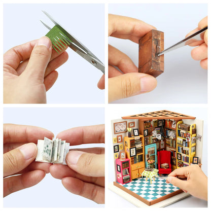 Rolife Sam’s Study Library DIY Miniature House Kit 3D Puzzle DG102