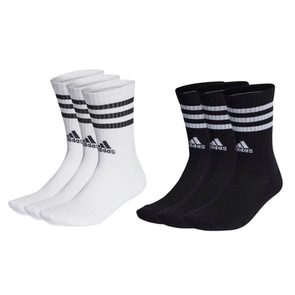 Adidas 3 Stripe Cushioned Crew 6.5 - 8 UK Socks 3 Pairs