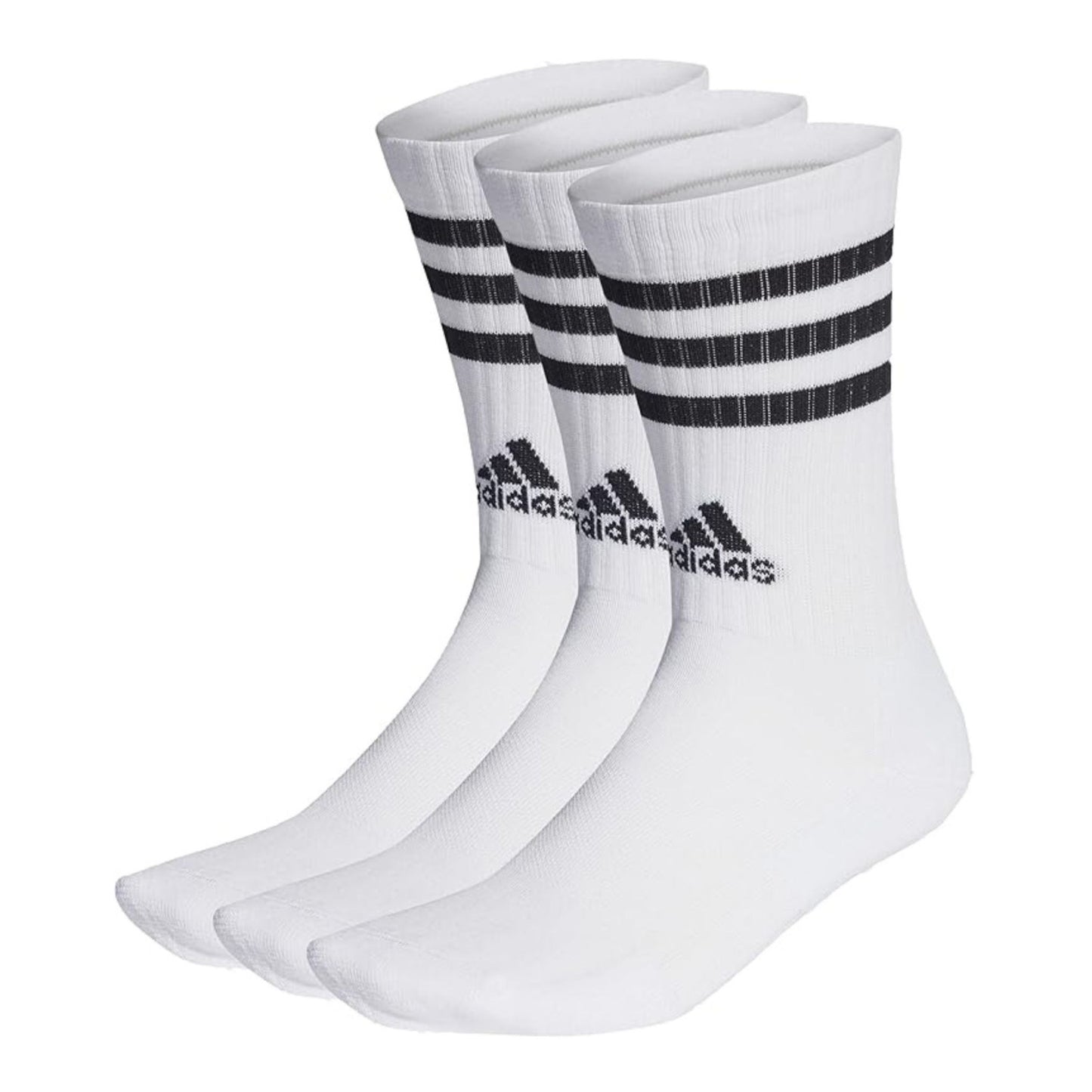 Adidas 3 Stripe Cushioned Crew 6.5 - 8 UK Socks 3 Pairs