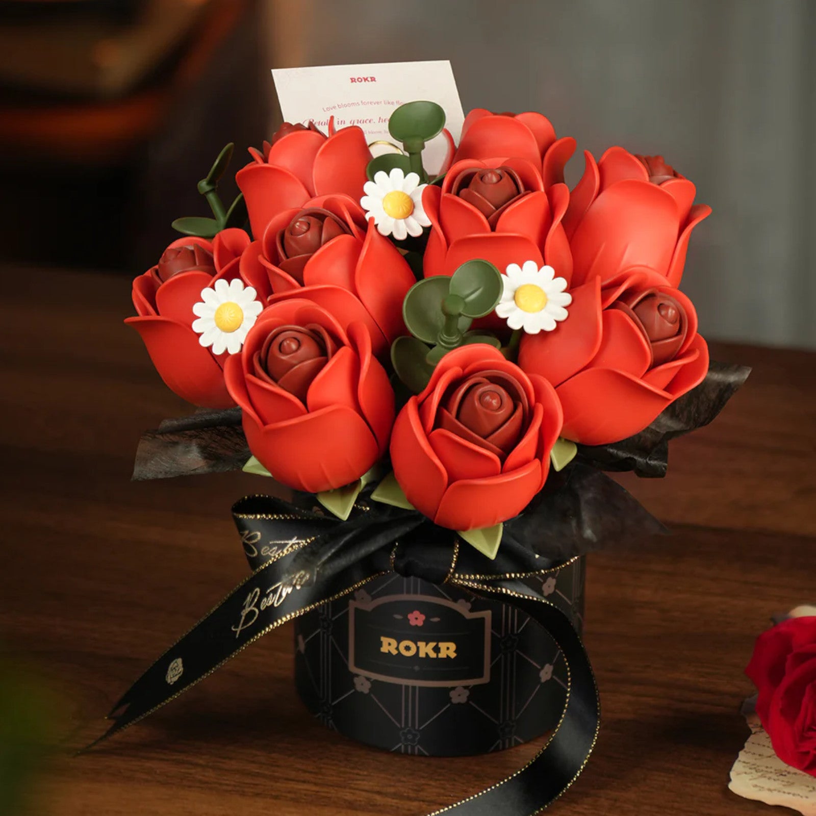 Rolife Red Rose Bouquet DIY 3D Puzzle AF02J Alternate 6