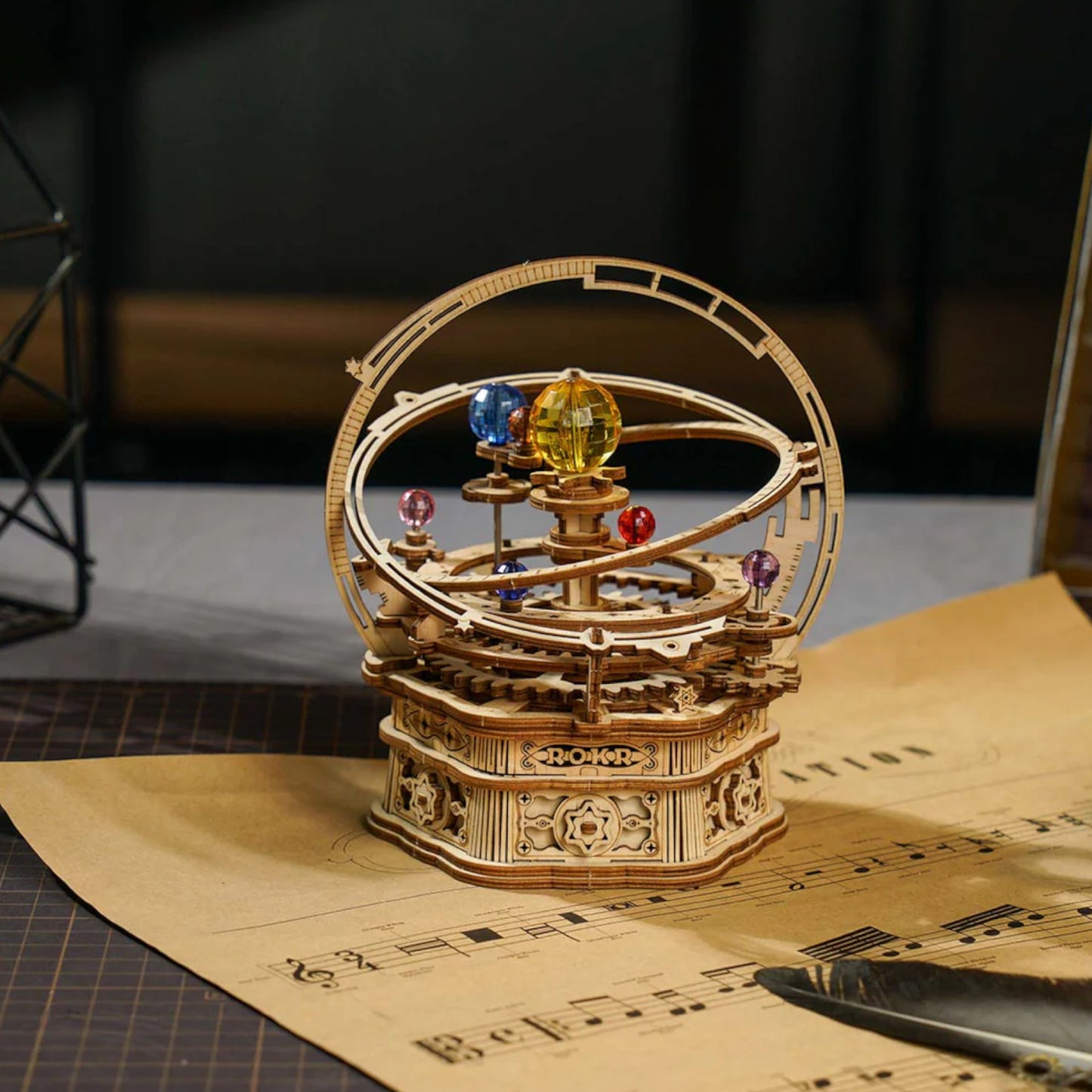ROKR Starry Night Orrery Mechanical Music Box 3D Puzzle AMK51 Alternate 1