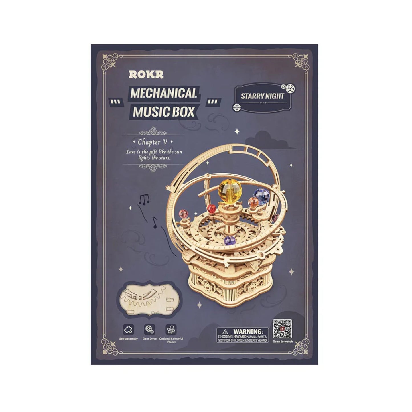 ROKR Starry Night Orrery Mechanical Music Box 3D Puzzle AMK51 Alternate 4