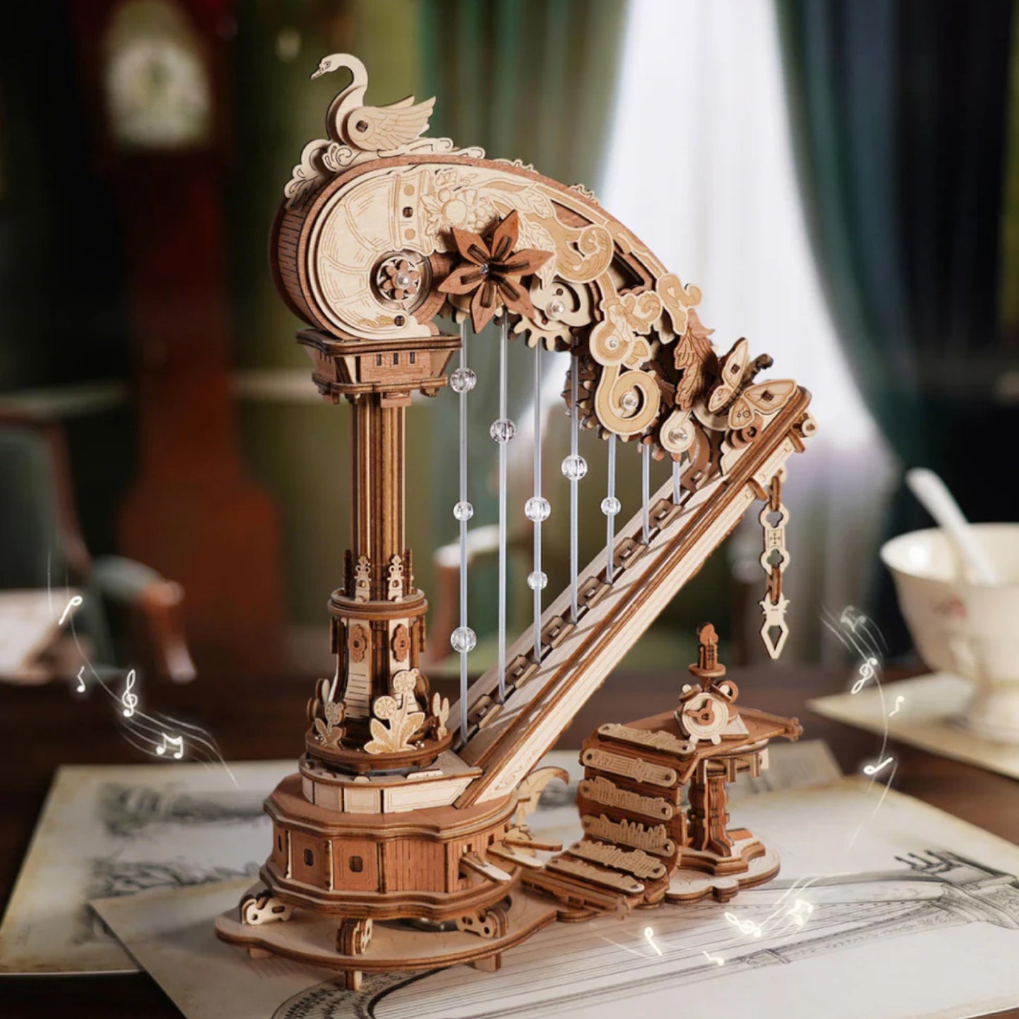ROKR Magic Harp Music Box Wooden 3D Puzzle AMK71 Alternate 1