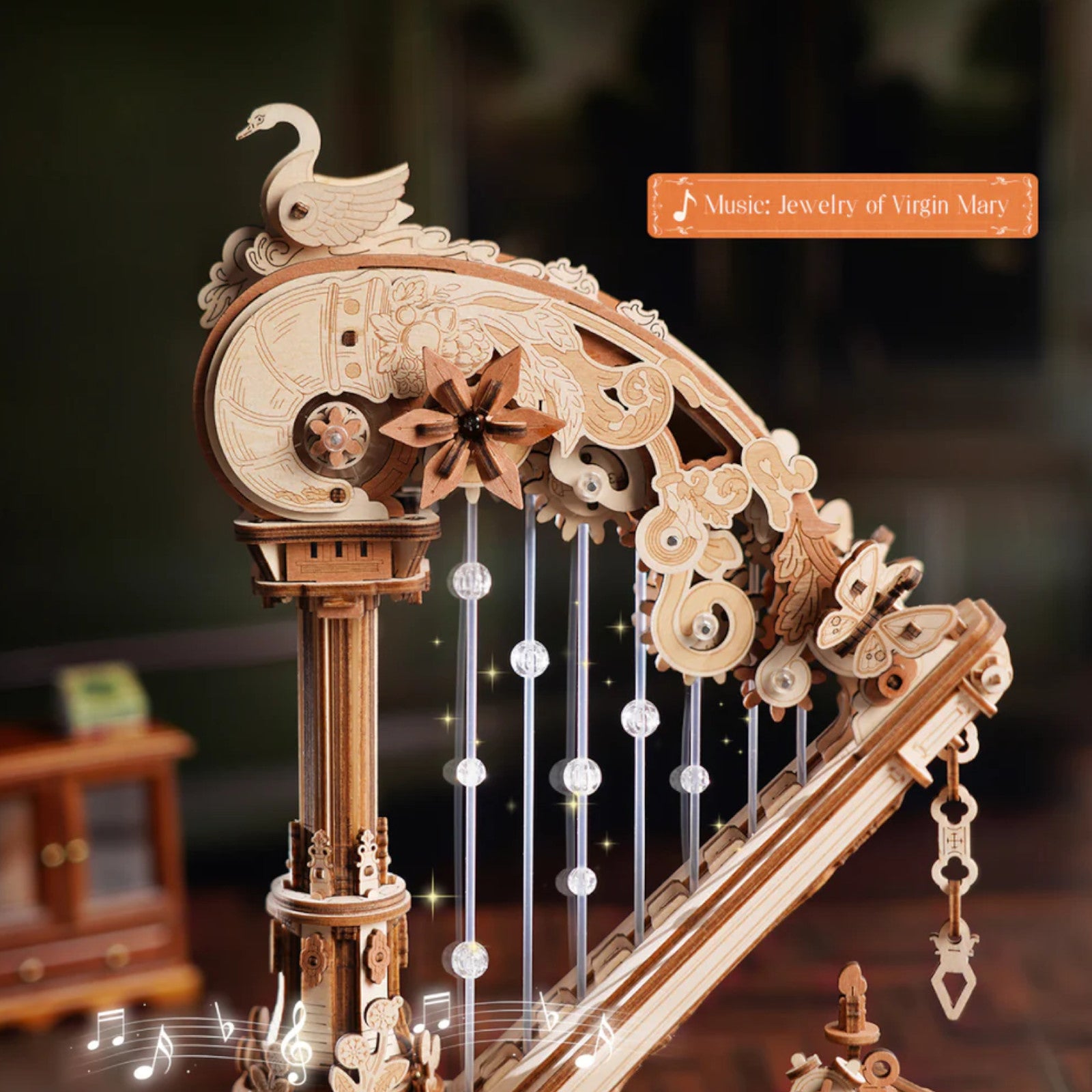 ROKR Magic Harp Music Box Wooden 3D Puzzle AMK71 Alternate 2