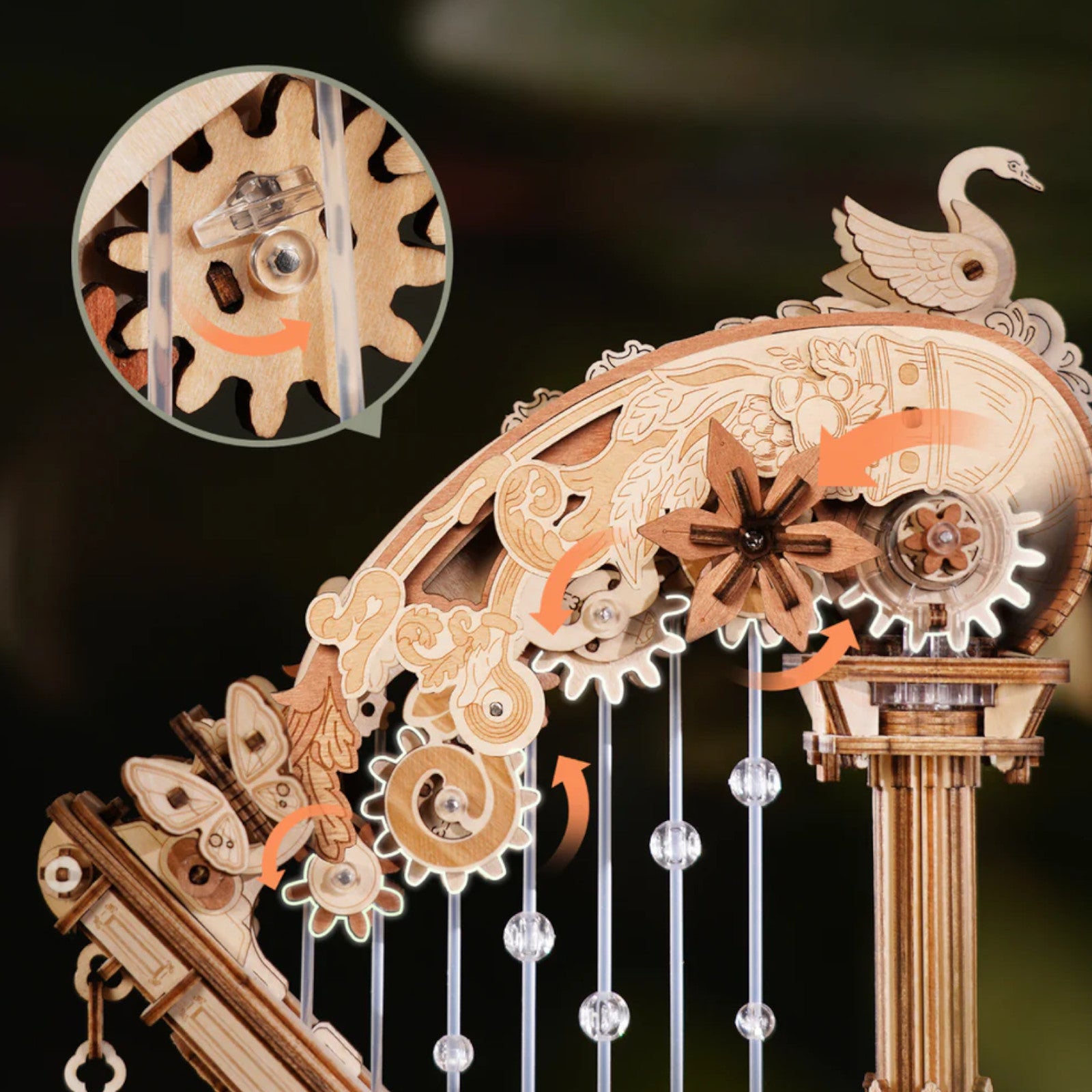 ROKR Magic Harp Music Box Wooden 3D Puzzle AMK71 Alternate 4