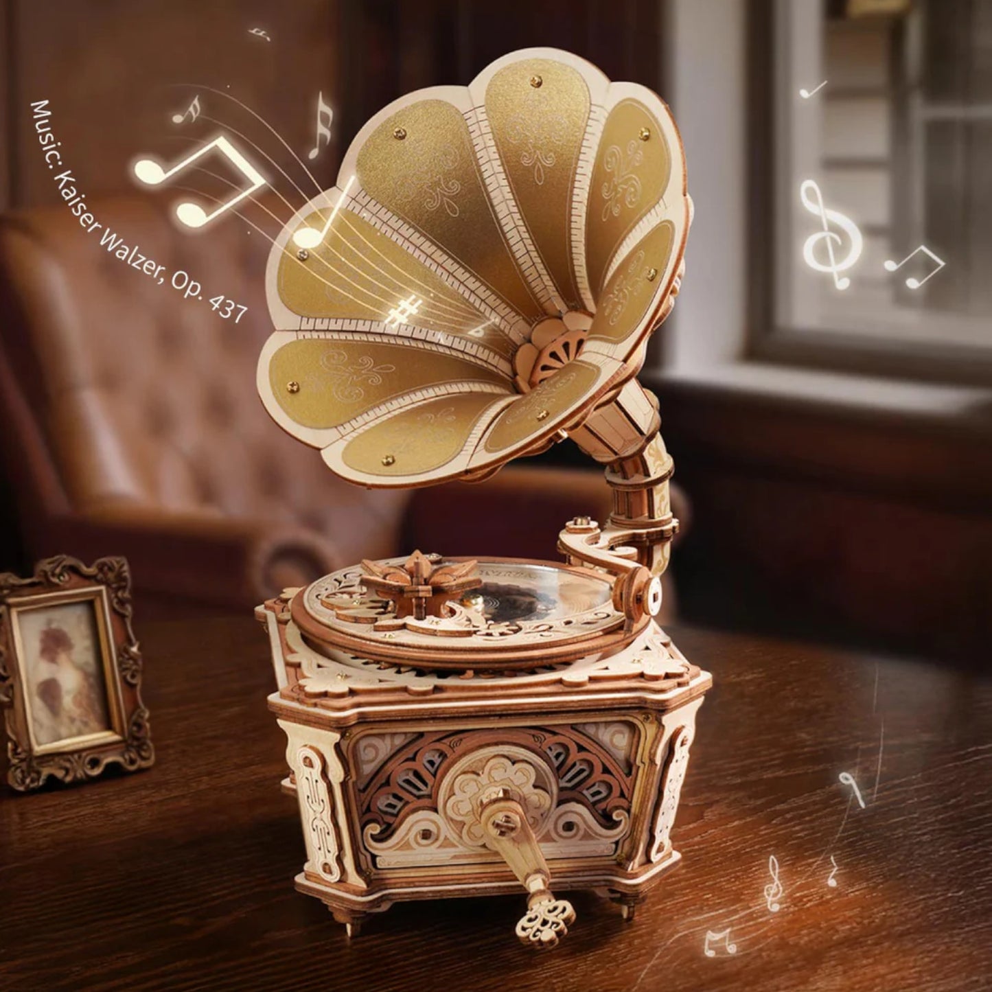 ROKR Diva Gramophone Music Box Wooden 3D Puzzle AMK82 Alternate 2