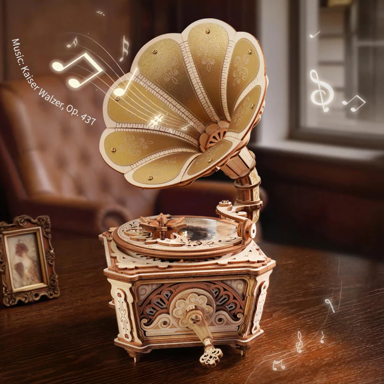 ROKR Diva Gramophone Music Box Wooden 3D Puzzle AMK82 Alternate 2
