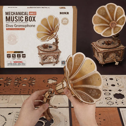 ROKR Diva Gramophone Music Box Wooden 3D Puzzle AMK82 Alternate 4