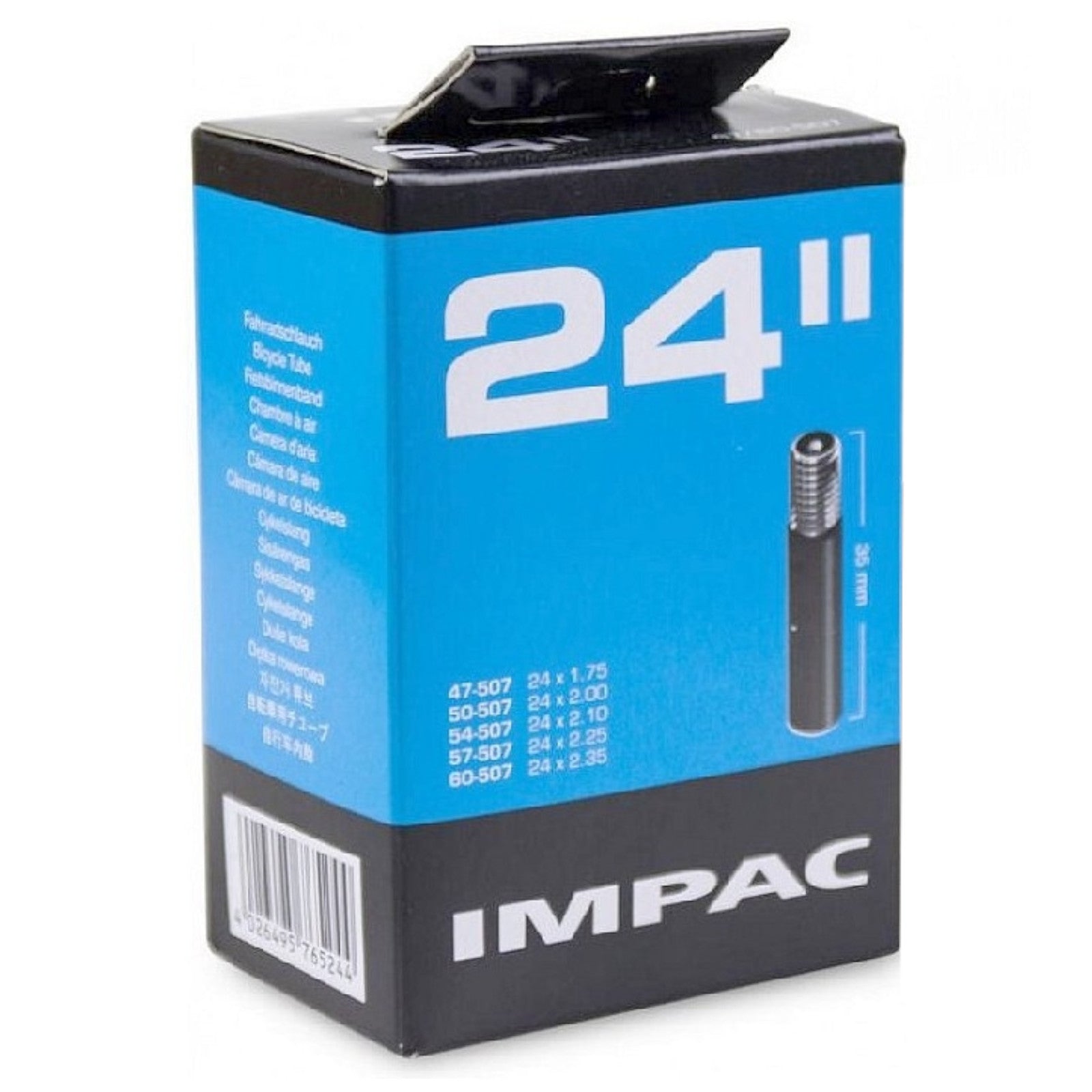 Impac AV24 24 x 1.50 / 2.35'' 24 Inch Schrader Valve Bike Inner Tube Alternate 1