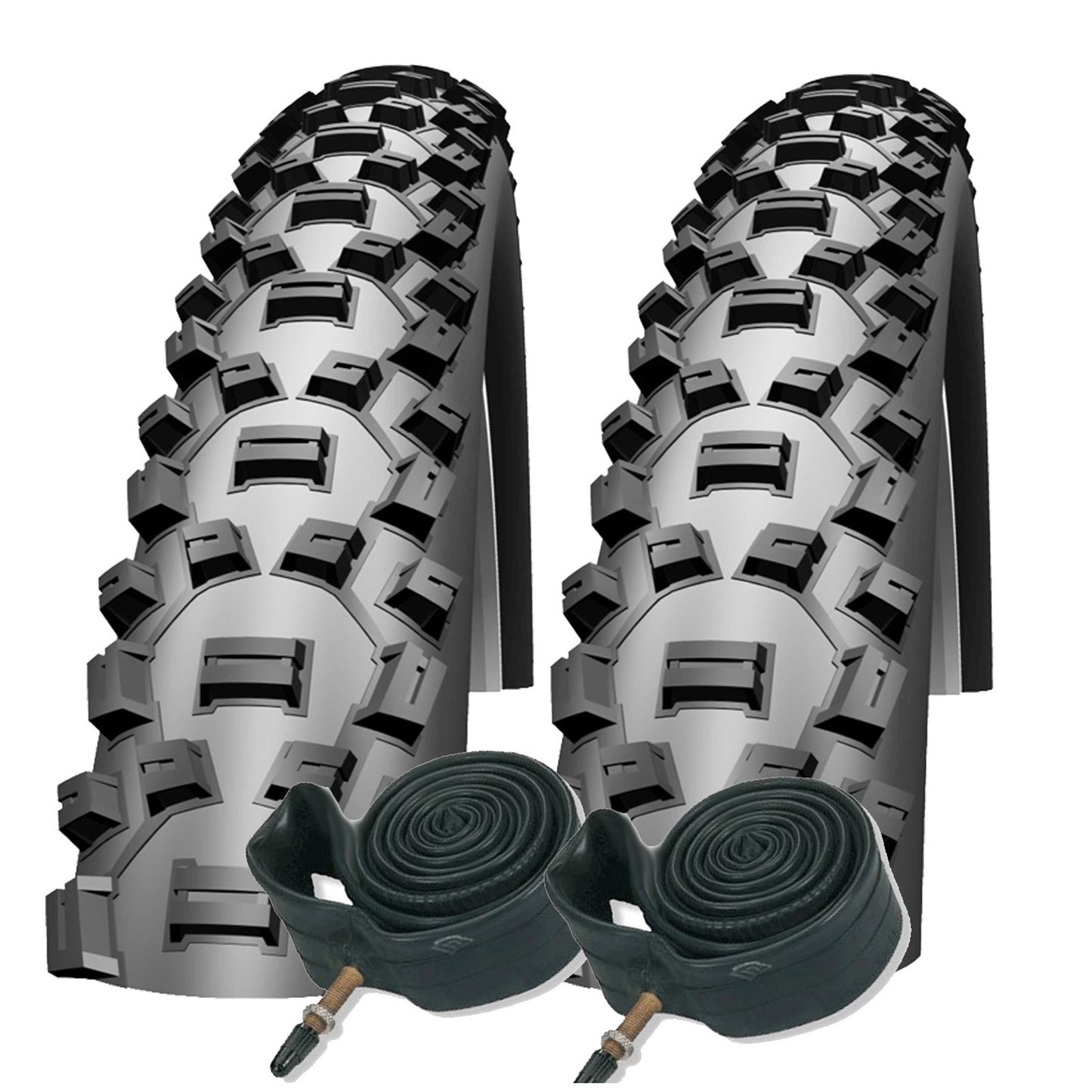 Schwalbe Nobby Nic 26x2.25" Wire 26 Inch Bike Tyre Pair of Tyres With Presta Tubes