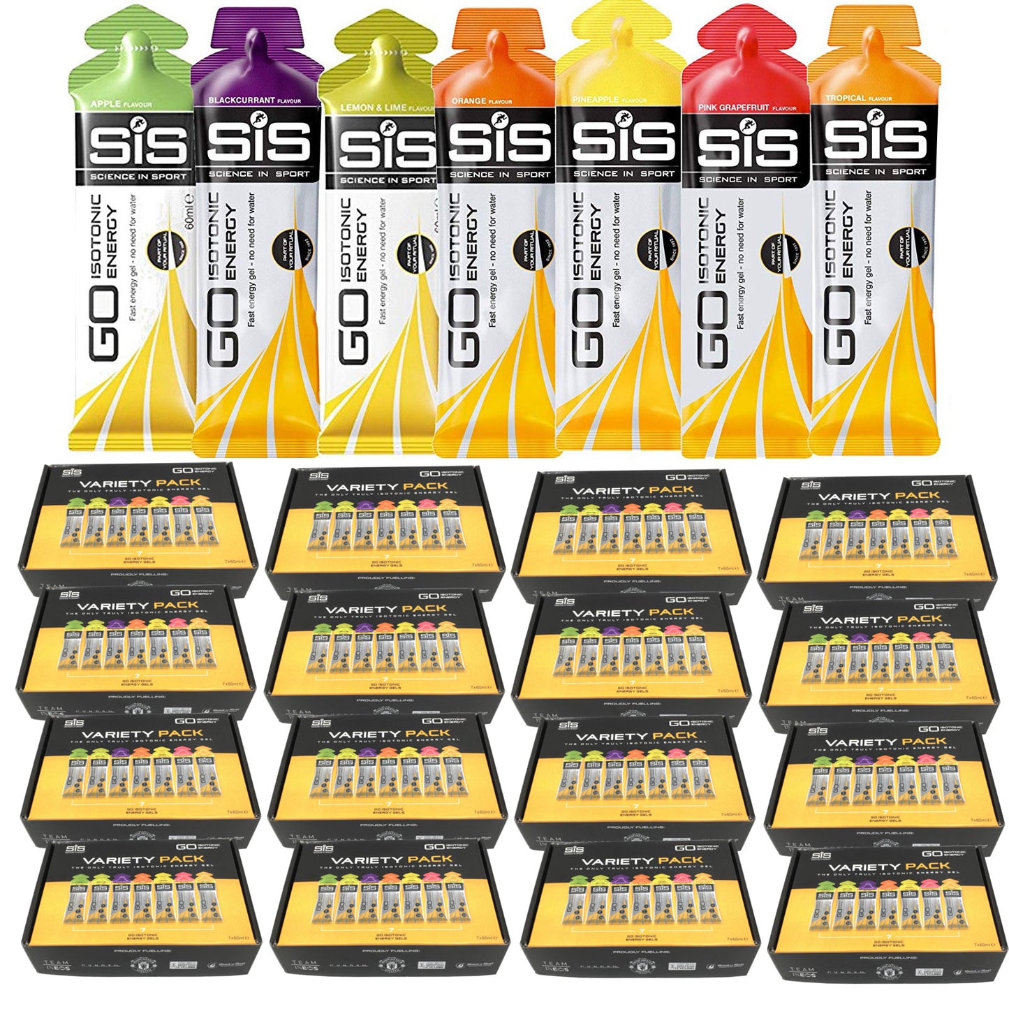 SIS Go Isotonic 60ml Energy Gels Mixed Flavour Pack of 7
