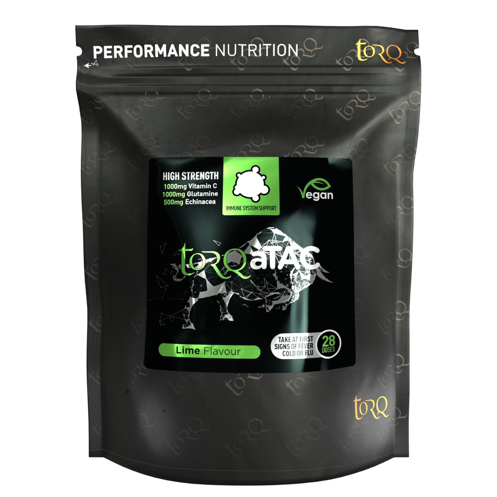 Torq aTAC Cold & Flu Relief Pouch 28 Doses Lime Sports Energy Gel