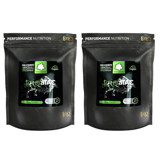 Torq aTAC Cold & Flu Relief Pouch 28 Doses Lime 2 Pack Sports Energy Gel