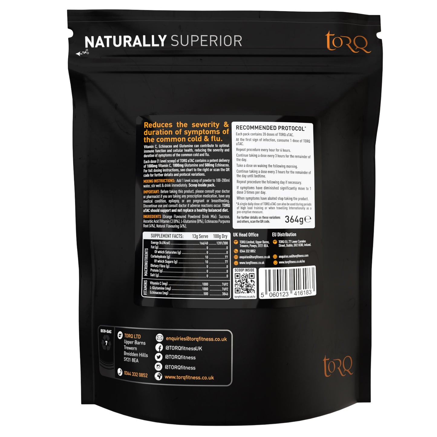 Torq aTAC Cold & Flu Relief Pouch 28 Doses Lime Sports Energy Gel Alternate 1