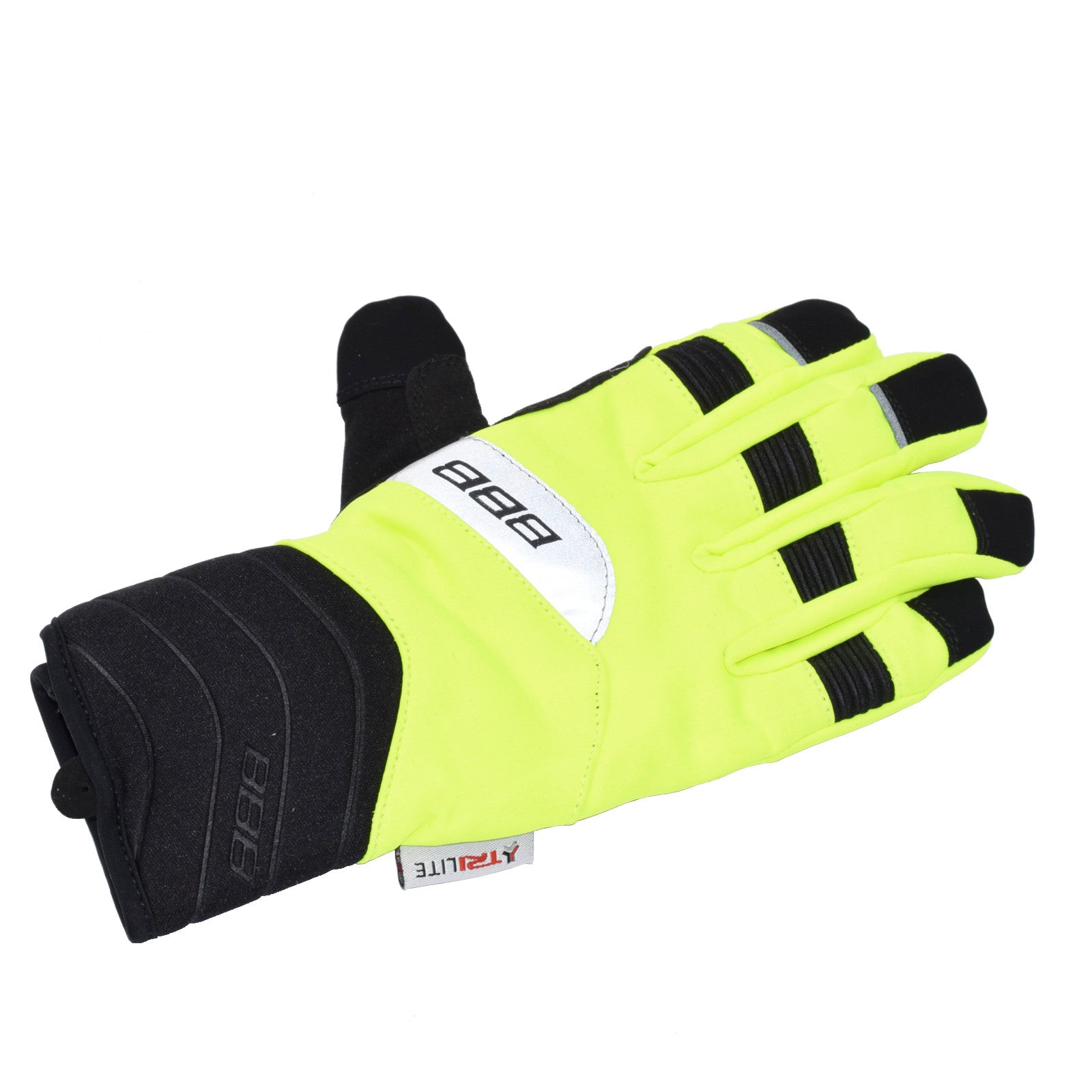 BBB WaterShield Men's Full Finger Cycling Gloves Neon Yellow Medium Alternate 2