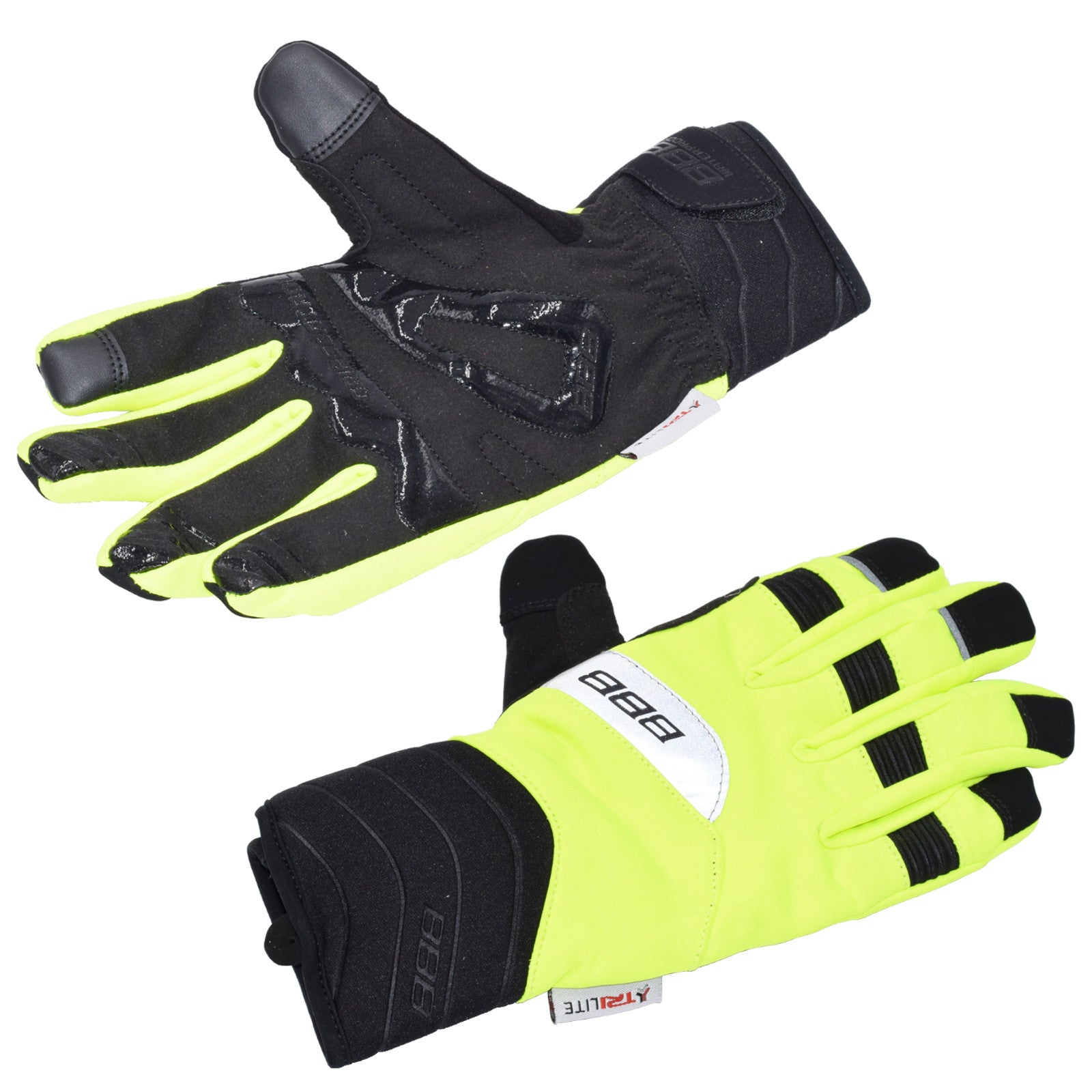 BBB WaterShield Men's Full Finger Cycling Gloves Neon Yellow Medium