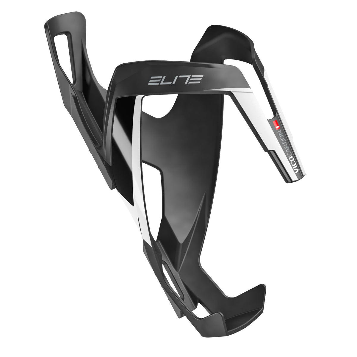 Elite Vico Carbon Matt Black / White Bike Bottle Cage