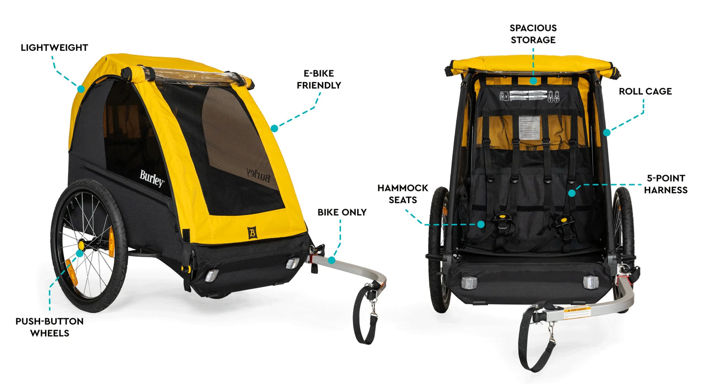 Burley Bee Doppelanhänger - Gelb