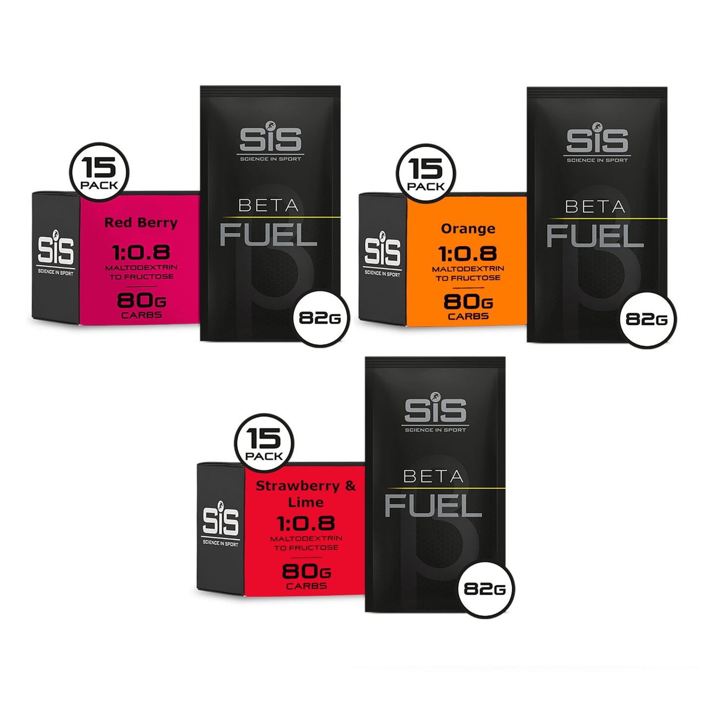 SIS BETA Fuel Drink 82g Sachets Sports Energy Powder Box of 15 Collection