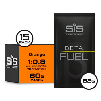 SIS BETA Fuel Drink 82g Sachets Sports Energy Powder Orange Box of 15