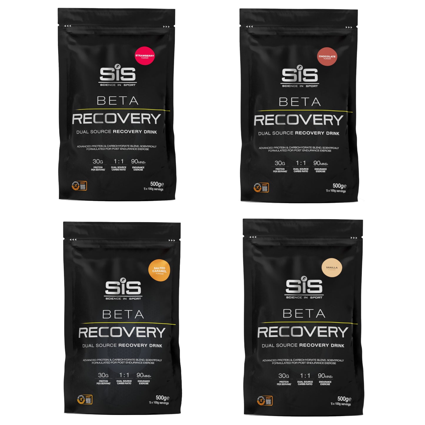 SIS BETA Recovery Drink Powder 500g Vanilla Sports Recovery Powder Collection