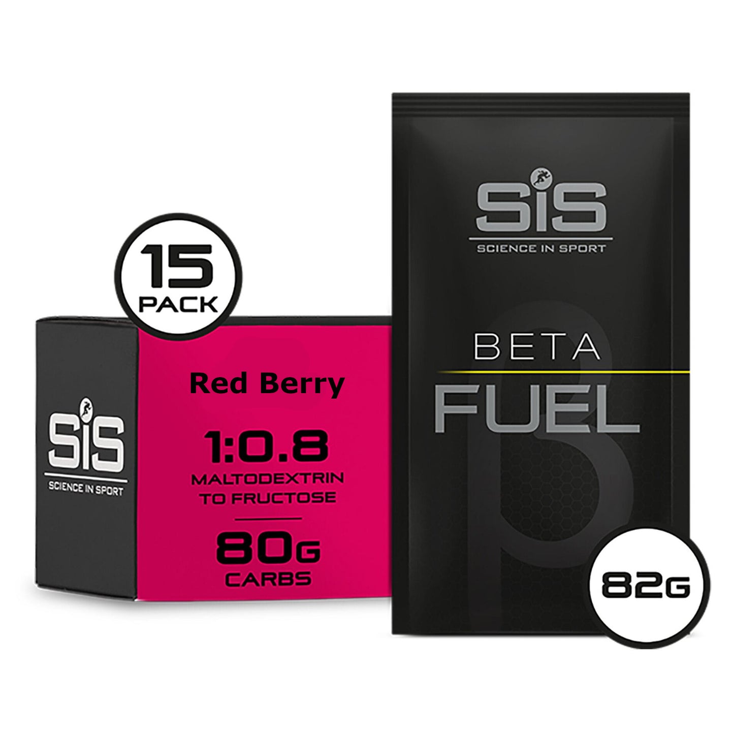 SIS BETA Fuel Drink 82g Sachets Sports Energy Powder Red Berry Box of 15