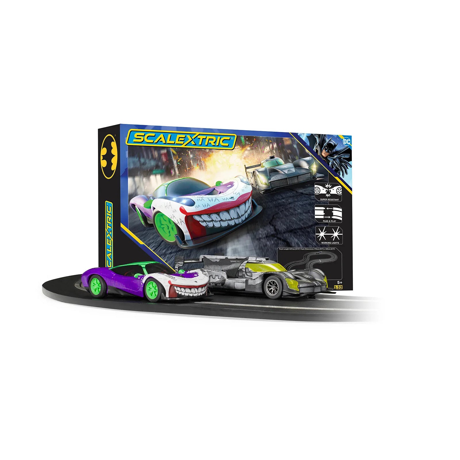 Scalextric Batman Vs The Joker The Battle of Arkham Scalextric Track & Car Set Alternate 1