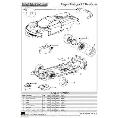 Scalextric Pagani Huayra BC Roadster Metallic Pearl White Scalextric Car Alternate 6