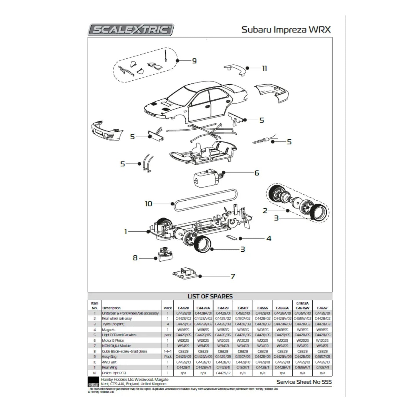 Scalextric Subaru Impreza WRX Police Edition Scalextric Car Alternate 6