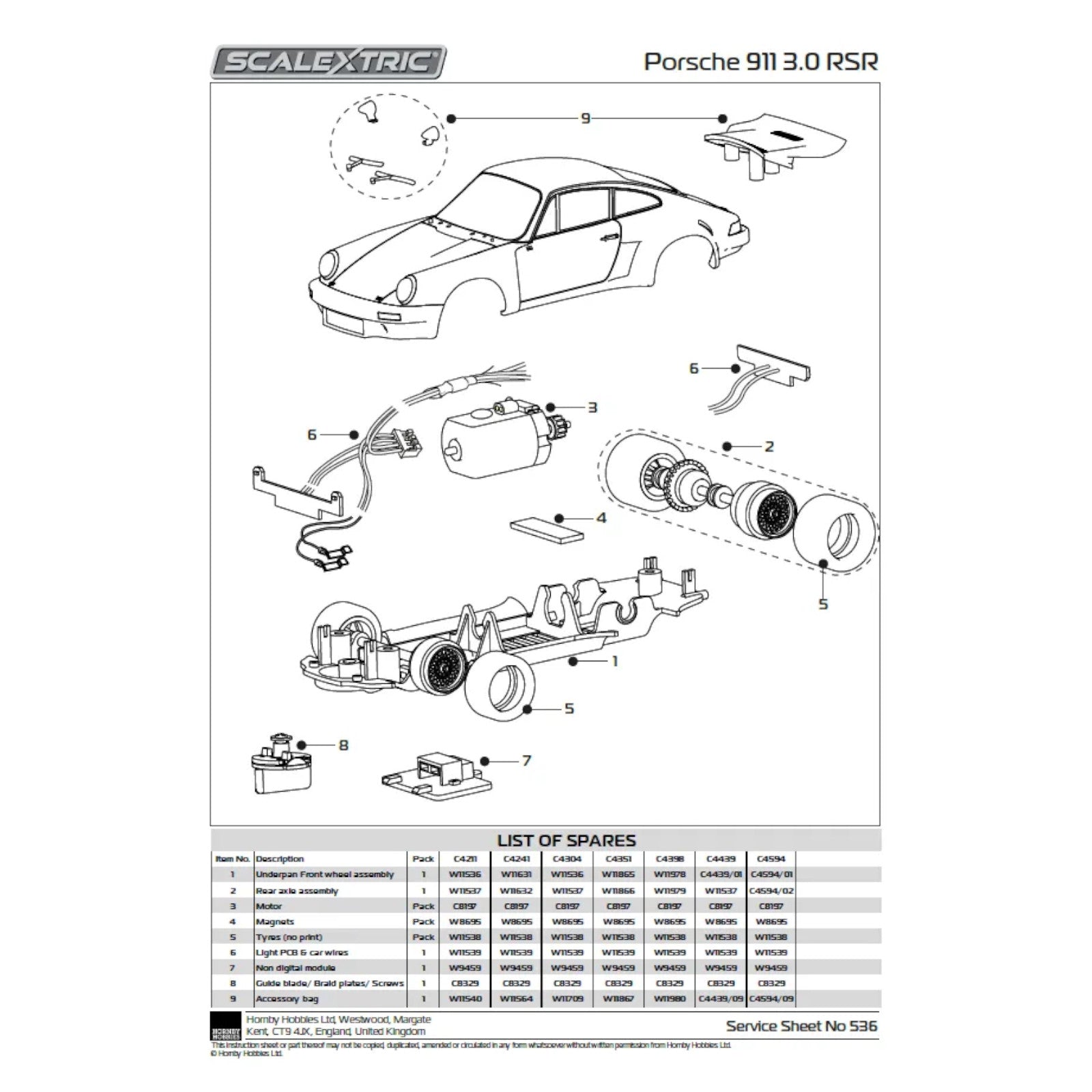 Scalextric Porsche 911 3.0 RSR Vaillant Scalextric Car Alternate 6