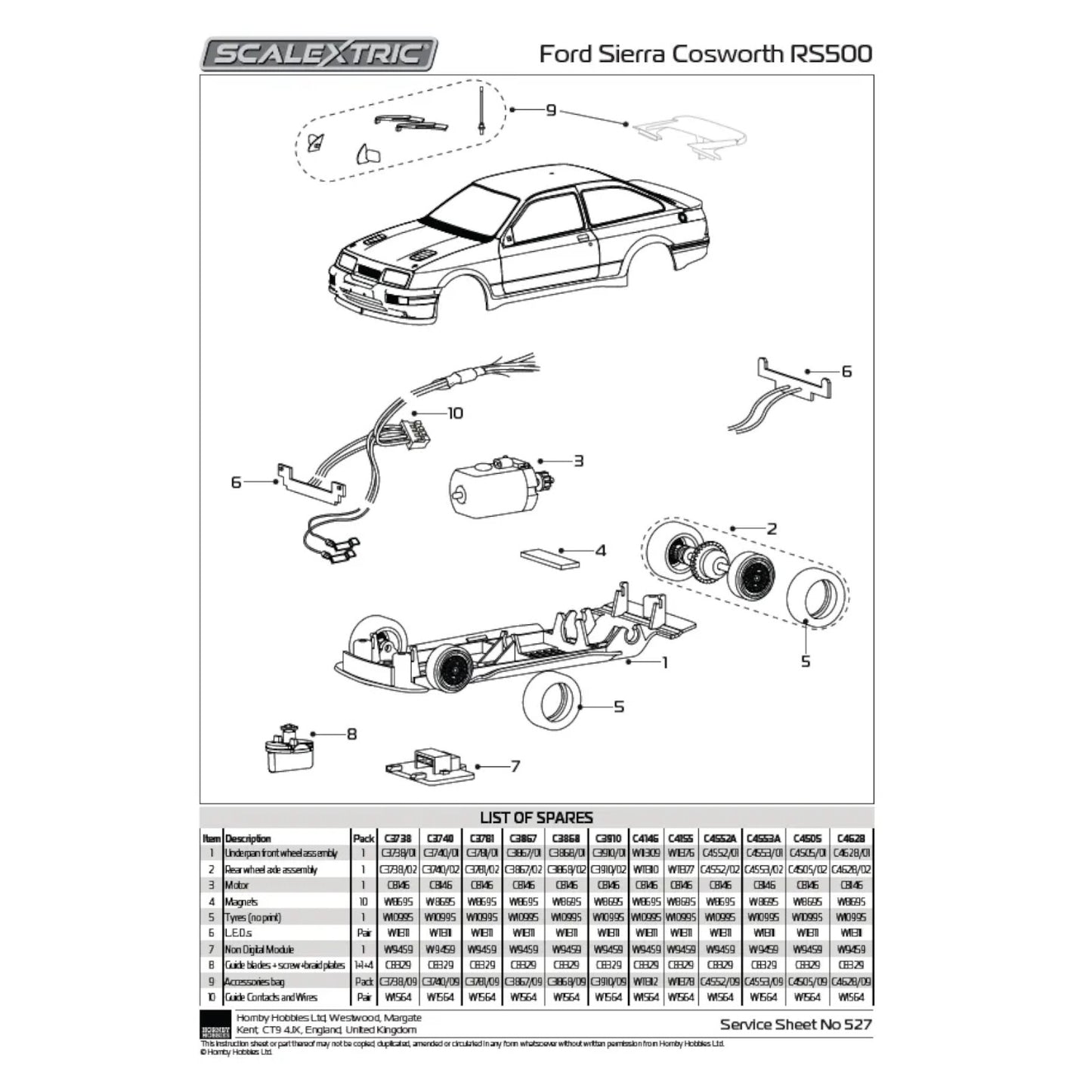 Scalextric Ford Sierra RS500 Peter Brock Bathurst 1989 Scalextric Car Alternate 5