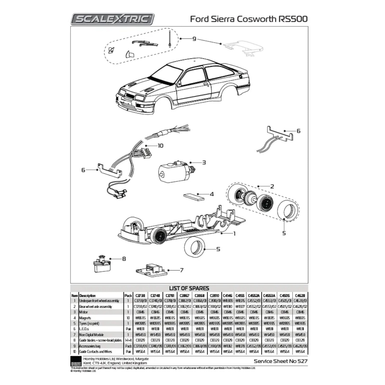 Scalextric Ford Sierra RS500 Peter Brock Bathurst 1989 Scalextric Car Alternate 5