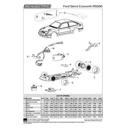 Scalextric Ford Sierra RS500 Peter Brock Bathurst 1989 Scalextric Car Alternate 5
