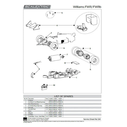 Scalextric Williams FW11B 1987 British Grand Prix Nigel Mansell Scalextric Car Alternate 8