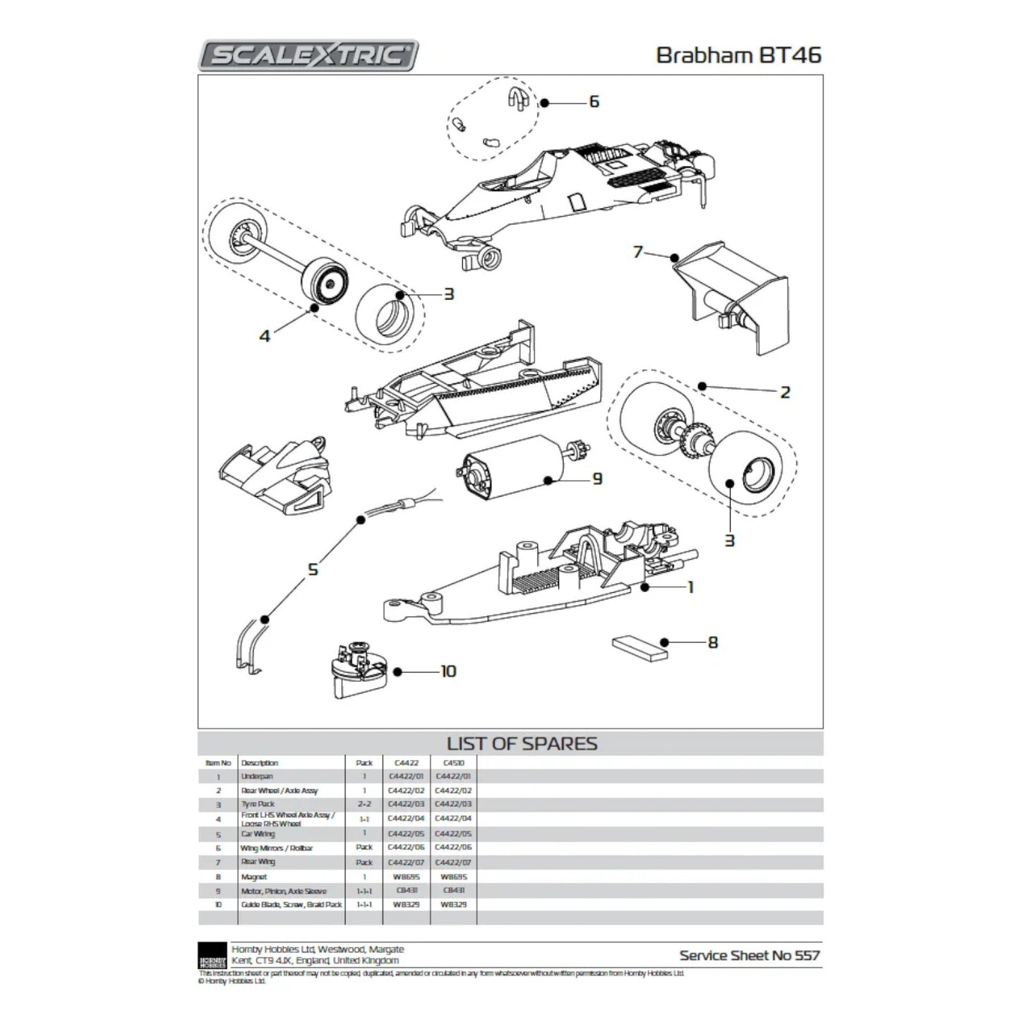 Scalextric Brabham BT46 Niki Lauda Italian GP 1978 Scalextric Car Alternate 8