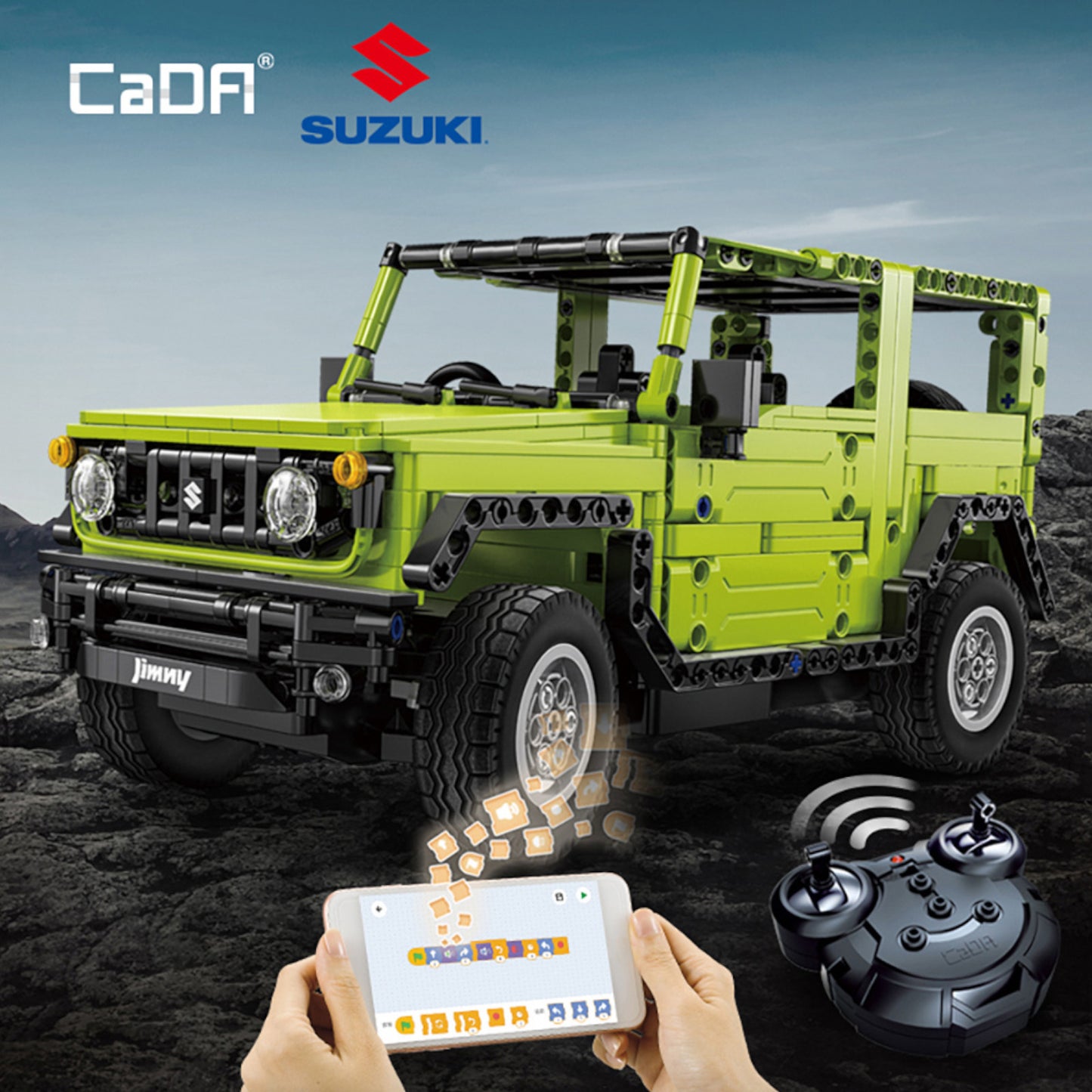 CaDA Suzuki Jimny 579 Pieces 1:12 3D Puzzle Brick Set C51201W Alternate 6