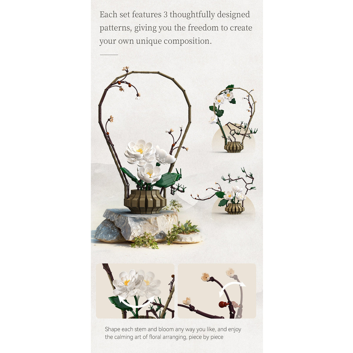 CaDA Oriental Floral Art Winter 990 Pieces 3D Puzzle C59026W Alternate 5