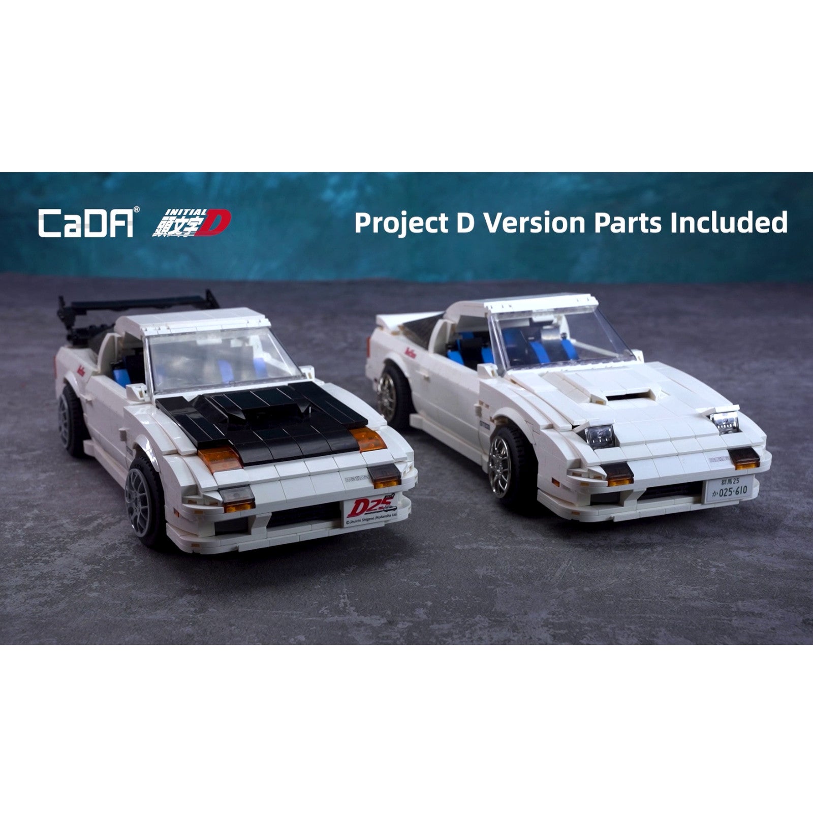 CaDA Initial D Mazda FC35 RX-7 1552 Pieces 3D Puzzle Brick Set Model C61022W Alternate 2