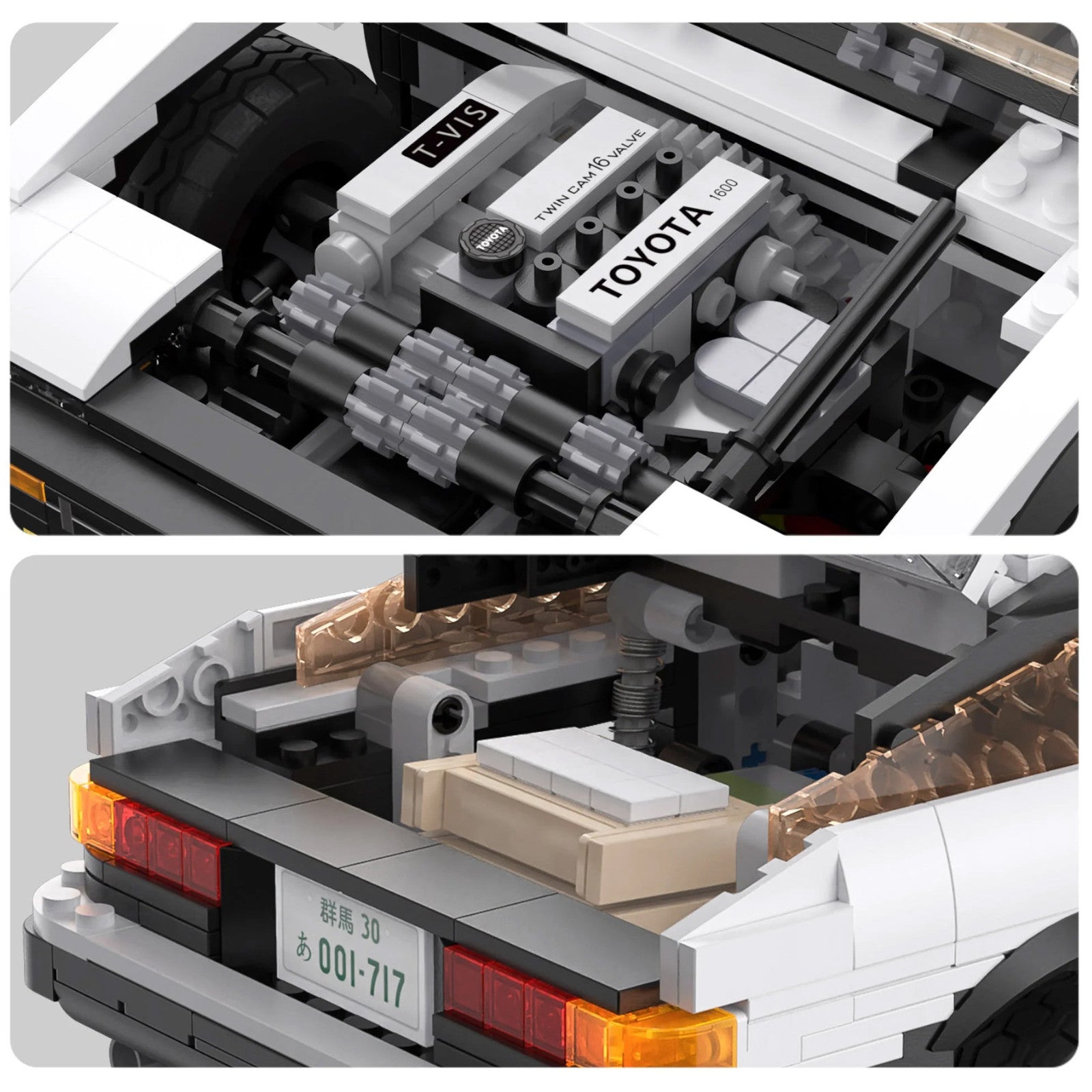 CaDA Initial D Toyota Trueno AE86 1324 Pieces 3D Puzzle Brick Set Model C61024W Alternate 4