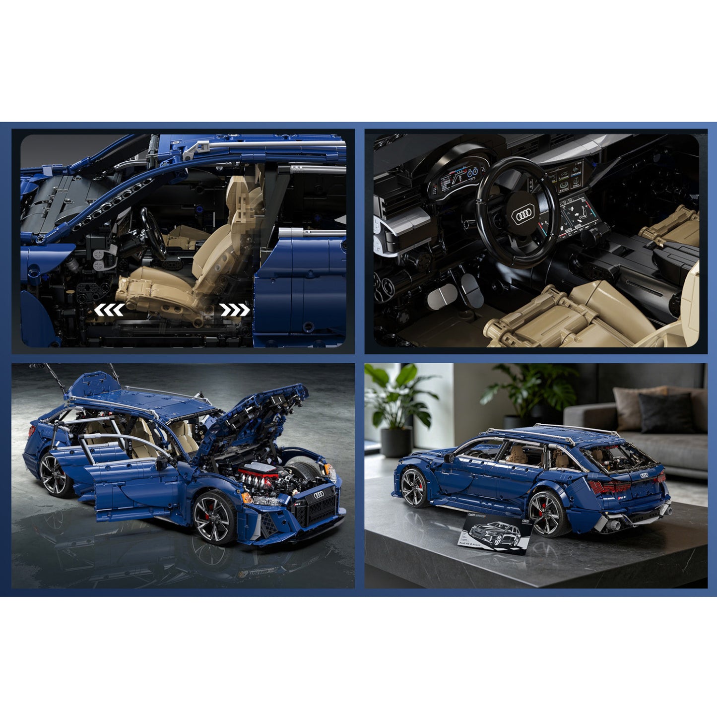 CaDA Audi RS6 Avant (2019) 1:8 Brick Set Model 4663 Pieces Car Model Kit C61515W Alternate 10