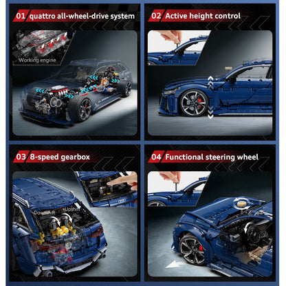 CaDA Audi RS6 Avant (2019) 1:8 Brick Set Model 4663 Pieces Car Model Kit C61515W Alternate 4